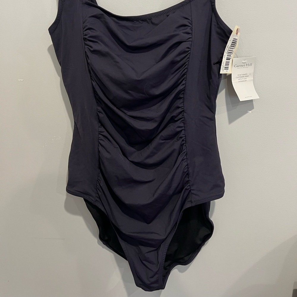 Garnet Hill Women's Black One-Piece Swimsuit NWT womens 18
